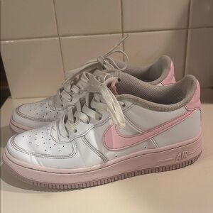 Nike Air White and Pink Sneakers size 4.5 Y